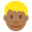 man, medium-dark skin tone, blond hair